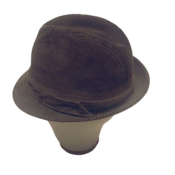 Zara brown Retro unisex casual corduroy structure stylish Trendy fedora hat OS - Picture 2 of 5